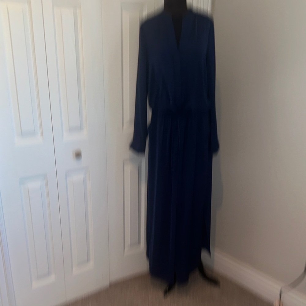 Vince Deep Blue Silk Maxi Dress